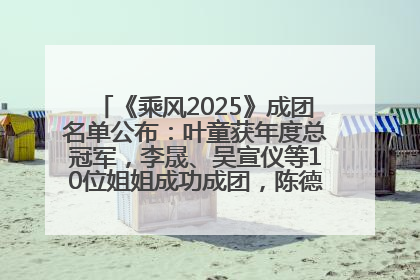 《乘风2025》成团名单公布：叶童获年度总冠军，李晟、吴宣仪等10位姐姐成功成团，陈德容获年度高光人物