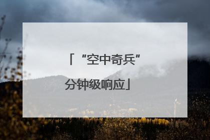 “空中奇兵”分钟级响应