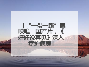 “一带一路”展映唯一国产片，《好好说再见》深入疗护病房