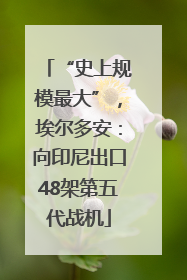 “史上规模最大”，埃尔多安：向印尼出口48架第五代战机