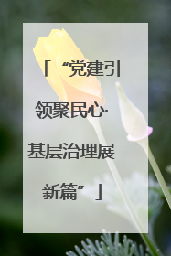 “党建引领聚民心·基层治理展新篇”