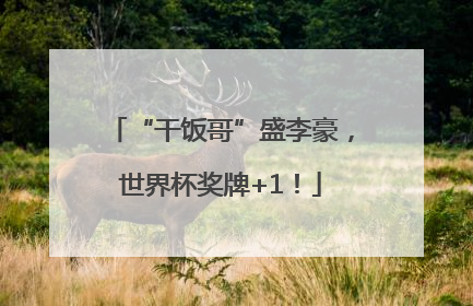 “干饭哥”盛李豪，世界杯奖牌+1！