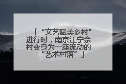 “文艺赋美乡村”进行时，南京江宁佘村变身为一座流动的“艺术村落”
