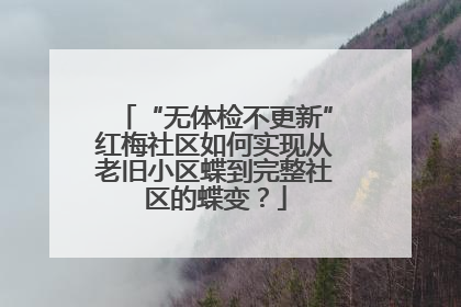“无体检不更新”红梅社区如何实现从老旧小区蝶到完整社区的蝶变？