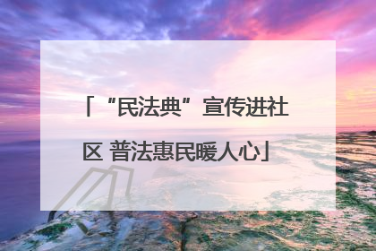 “民法典”宣传进社区 普法惠民暖人心