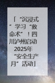 “沉浸式”学习“救命术”！四川泸州启动2025年“安全生产月”活动