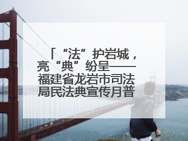 “法”护岩城，亮“典”纷呈——福建省龙岩市司法局民法典宣传月普法活动纪实