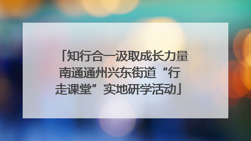 知行合一汲取成长力量 南通通州兴东街道“行走课堂”实地研学活动