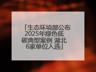 生态环境部公布2025年绿色低碳典型案例 湖北6家单位入选