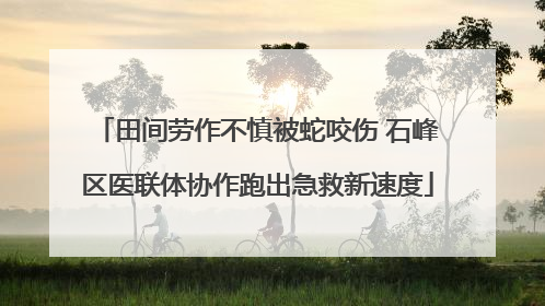田间劳作不慎被蛇咬伤 石峰区医联体协作跑出急救新速度
