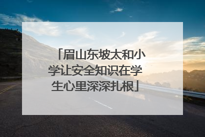 眉山东坡太和小学让安全知识在学生心里深深扎根