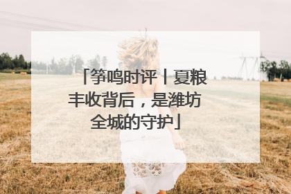 筝鸣时评丨夏粮丰收背后，是潍坊全城的守护