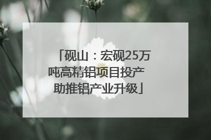 砚山：宏砚25万吨高精铝项目投产 助推铝产业升级