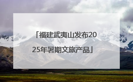 福建武夷山发布2025年暑期文旅产品