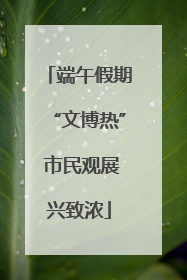 端午假期“文博热” 市民观展兴致浓