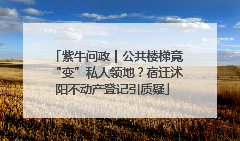 紫牛问政｜公共楼梯竟“变”私人领地？宿迁沭阳不动产登记引质疑