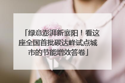 绿意澎湃新襄阳！看这座全国首批碳达峰试点城市的节能增效答卷