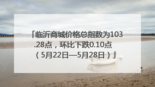临沂商城价格总指数为103.28点，环比下跌0.10点（5月22日—5月28日）