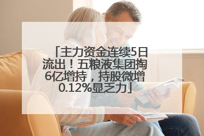 主力资金连续5日流出！五粮液集团掏6亿增持，持股微增0.12%显乏力