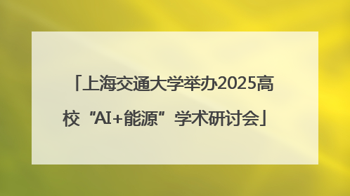 上海交通大学举办2025高校“AI+能源”学术研讨会
