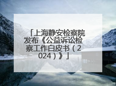 上海静安检察院发布《公益诉讼检察工作白皮书（2024）》