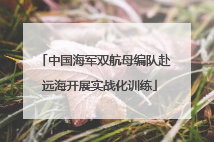 中国海军双航母编队赴远海开展实战化训练
