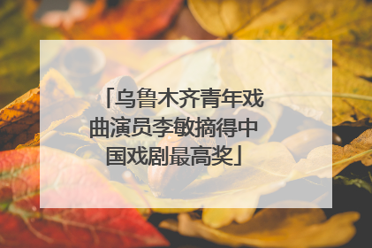 乌鲁木齐青年戏曲演员李敏摘得中国戏剧最高奖