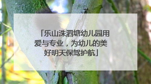 乐山洙泗塘幼儿园用爱与专业，为幼儿的美好明天保驾护航