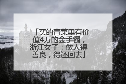 买的青菜里有价值4万的金手镯，浙江女子：做人得善良，得还回去