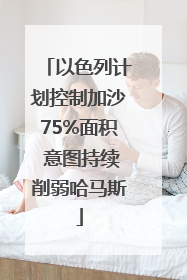 以色列计划控制加沙75%面积 意图持续削弱哈马斯
