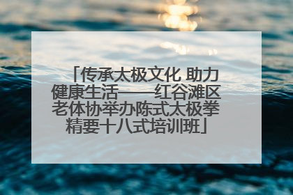 传承太极文化 助力健康生活——红谷滩区老体协举办陈式太极拳精要十八式培训班