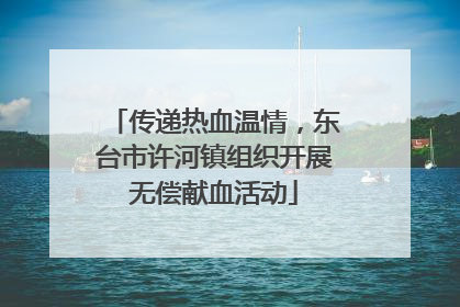 传递热血温情，东台市许河镇组织开展无偿献血活动