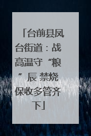 台前县凤台街道：战高温守“粮”辰 禁烧保收多管齐下