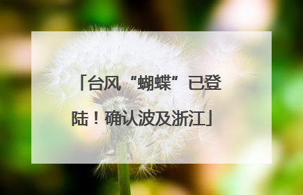 台风“蝴蝶”已登陆！确认波及浙江