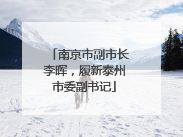 南京市副市长李晖，履新泰州市委副书记