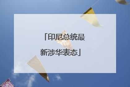 印尼总统最新涉华表态