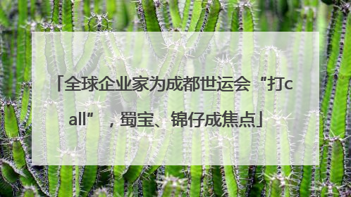 全球企业家为成都世运会“打call”，蜀宝、锦仔成焦点
