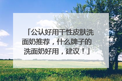 公认好用干性皮肤洗面奶推荐，什么牌子的洗面奶好用，建议！