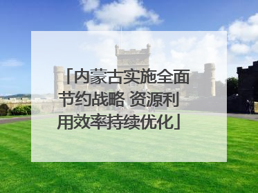 内蒙古实施全面节约战略 资源利用效率持续优化