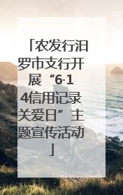 农发行汨罗市支行开展“6·14信用记录关爱日”主题宣传活动