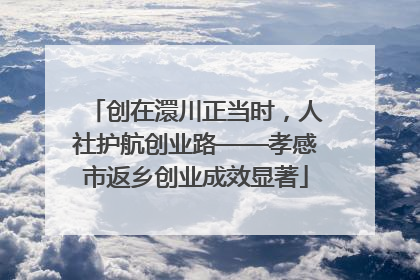 创在澴川正当时，人社护航创业路——孝感市返乡创业成效显著