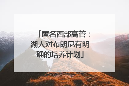 匿名西部高管：湖人对布朗尼有明确的培养计划