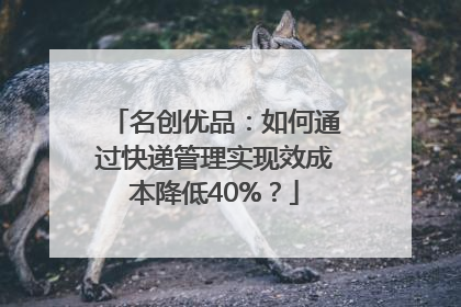 名创优品：如何通过快递管理实现效成本降低40%？
