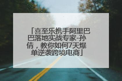 喜至乐携手阿里巴巴落地实战专家-孙倩，教你如何7天爆单逆袭跨境电商