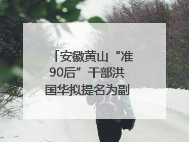 安徽黄山“准90后”干部洪国华拟提名为副区县长人选