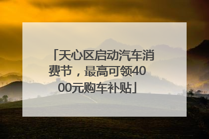 天心区启动汽车消费节，最高可领4000元购车补贴