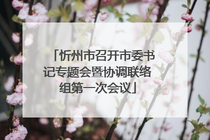 忻州市召开市委书记专题会暨协调联络组第一次会议