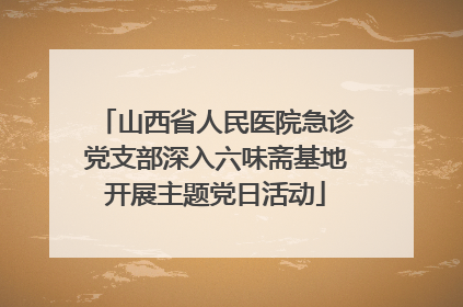 山西省人民医院急诊党支部深入六味斋基地开展主题党日活动