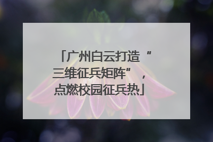 广州白云打造“三维征兵矩阵”，点燃校园征兵热