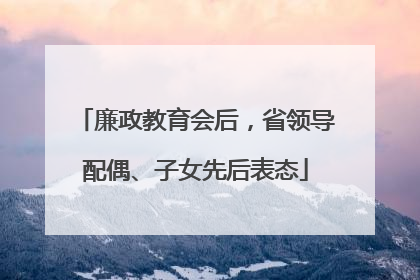 廉政教育会后，省领导配偶、子女先后表态